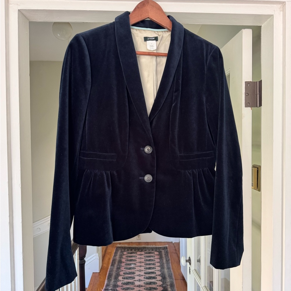 J. Crew Navy Velvet Blazer